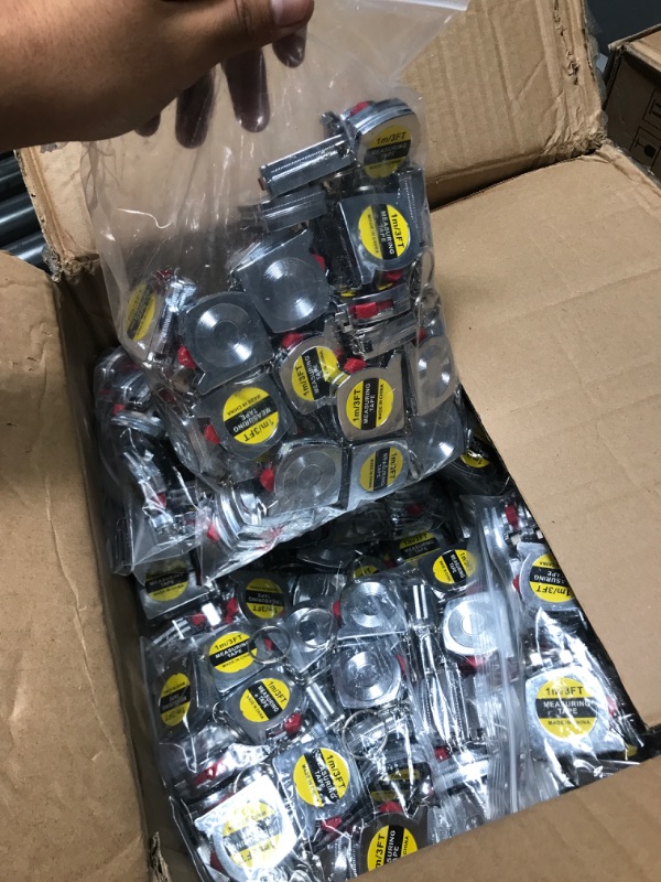 Photo 2 of 1000 Packs Tape Measure Keychains Functional Mini Retractable Measuring Tape Keychains with Slide Lock for Birthday Party Favors, 1 Meter/ 3 ft
