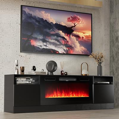 Photo 1 of ***NONREFUNDABLE - NOT FUNCTIONAL - FOR PARTS ONLY - SEE COMMENTS***
AOXUN 70-in W Black TV Stand with LED Electric Fireplace