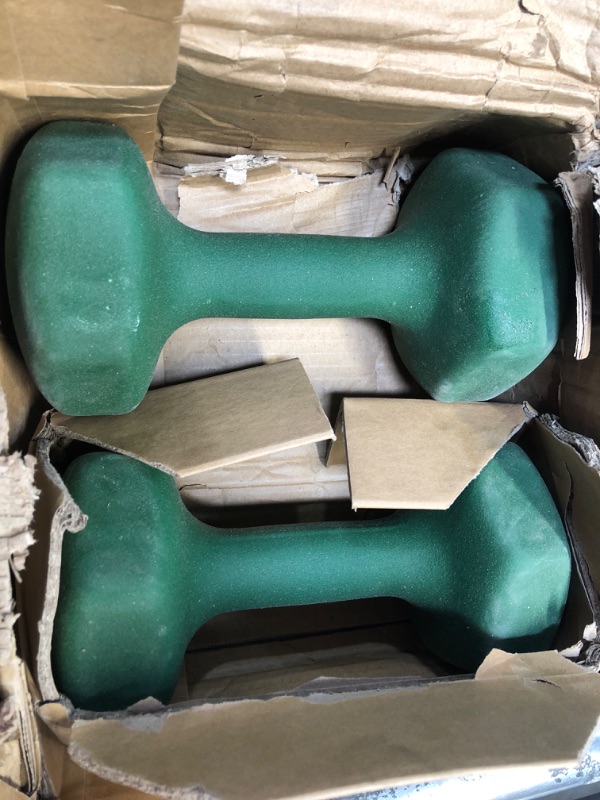 Photo 2 of Amazon Basics Neoprene Workout Dumbbell Light Green 20-Pound, Set of 2 Weight Set