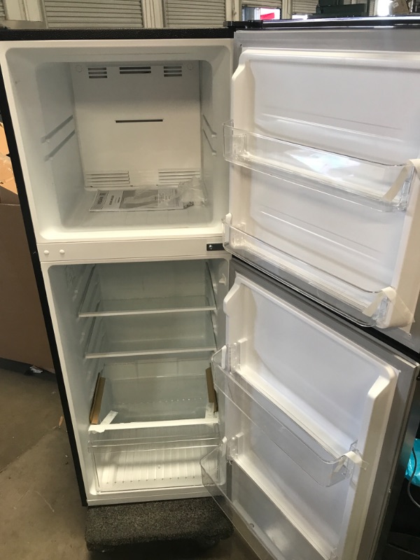 Photo 1 of Upstreman 11.6 Cu.Ft. Double Door Fridge in Stainless Steel with Large Capacity Top Freezer, Auto Defrost, Adjustable Thermostat Control, Reversible Door Swing, ENERGY STAR 11.6cu.ft Stainless