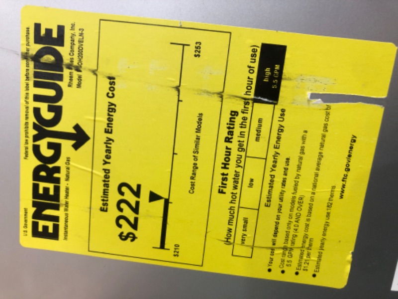 Photo 5 of *MINOR DAMAGE* Rheem Performance Platinum 9.5 GPM Natural Gas Super High Efficiency Indoor Smart Tankless Water Heater
