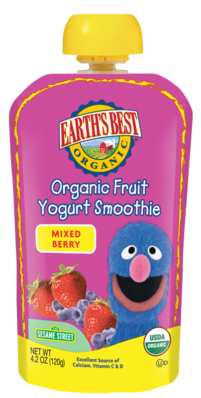 Photo 1 of *5/4/2024* (12 Pack) Earth's Best Organic, Mixed Berry Fruit Yogurt Smoothie, 4.2 Oz. Pouch