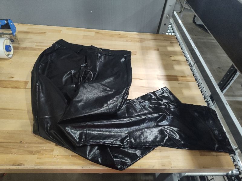 Photo 1 of BLACK FAKE LEATHER PANTS SIZE 32