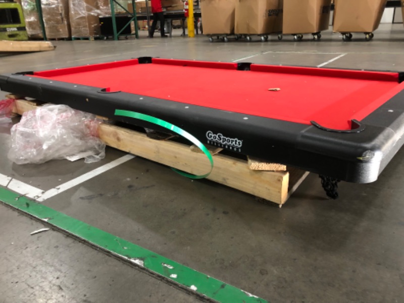 Photo 5 of **SEE NOTES**GoSports 6, 7, or 8 ft Billiards Table - Portable Pool Table - Includes Full Set of Balls, 2 Cue Sticks, Chalk and Felt Brush; Choose Size and Color