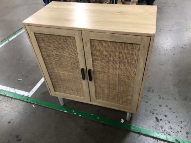 Photo 5 of **SEE NOTES**Finnhomy Sideboard Buffet Kitchen Storage Cabinet with Rattan Decorated Doors, Dining Room, Hallway, Cupboard Console Table, Liquor / Accent Cabinet, 31.5X 15.8X 34.6 Inches, Natural