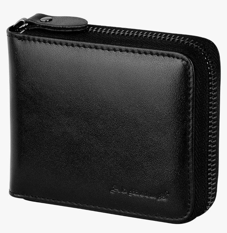 Photo 1 of Admetus Men's Genuine Leather Short Zip-around Bifold Wallet