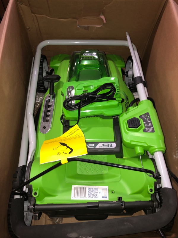 Photo 2 of (NON-REFUNDABLE) greenworks g-MAX 40V 16 cordless Lawn Mower with 4Ah Battery - model