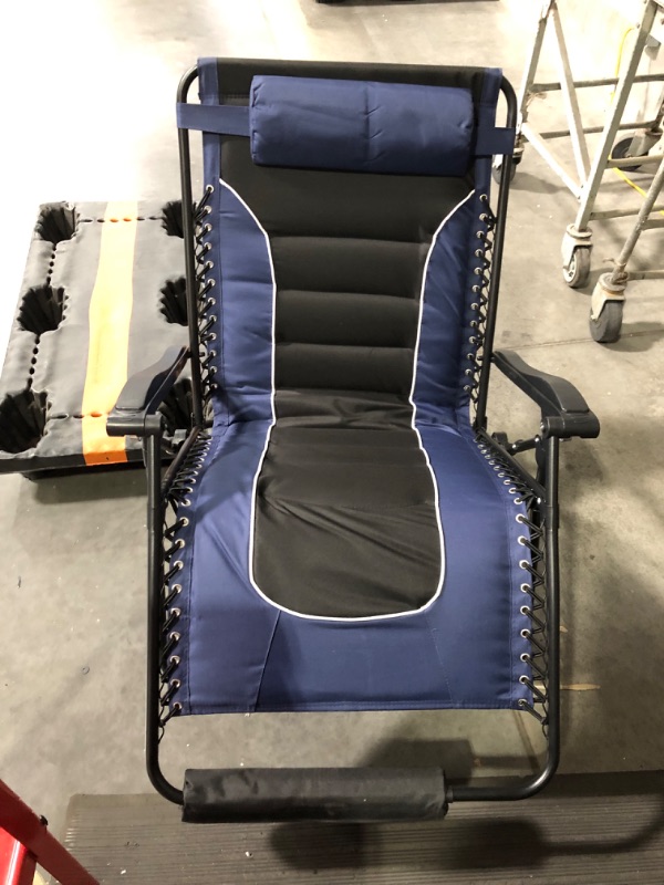 Photo 3 of ***NONREFUNDABLE - NOT FUNCTIONAL - FOR PARTS ONLY - SEE COMMENTS***
Slendor Zero Gravity Chairs Oversized, XXL Zero Gravity Lounge Chair,33in Folding Outdoor Patio Recliner, Anti Gravity Chair for Lawn Office w/Headrest, Cup Holder, Support 300lbs, Black