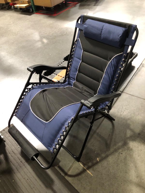 Photo 5 of ***NONREFUNDABLE - NOT FUNCTIONAL - FOR PARTS ONLY - SEE COMMENTS***
Slendor Zero Gravity Chairs Oversized, XXL Zero Gravity Lounge Chair,33in Folding Outdoor Patio Recliner, Anti Gravity Chair for Lawn Office w/Headrest, Cup Holder, Support 300lbs, Black