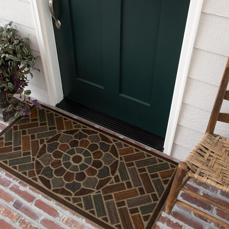 Photo 1 of (READ FULL POST) Mohawk Home Ornamental Grain Entryway Door Mat, 2'x4', Multi Ornamental Grain Chestnut 2' x 4'