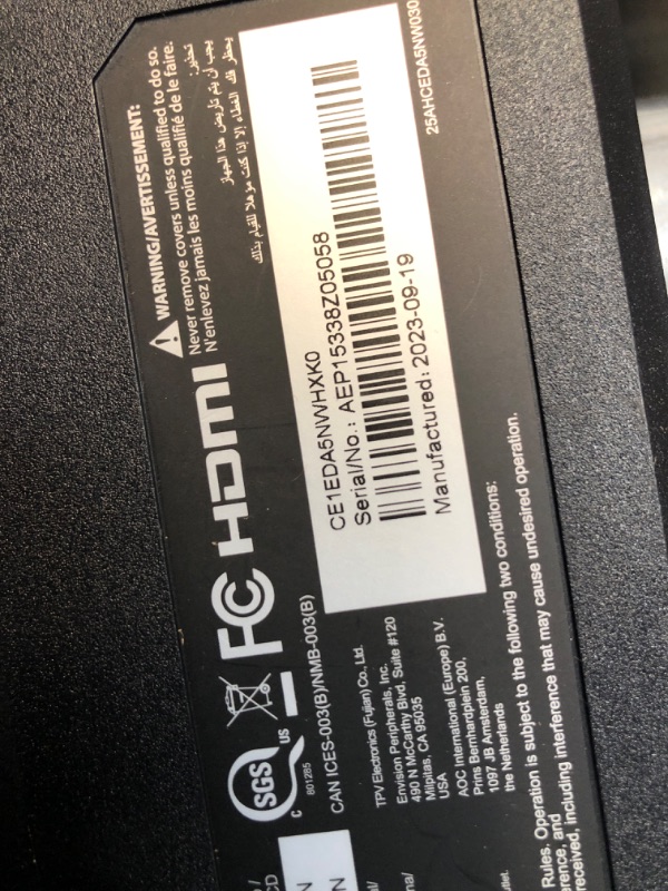 Photo 3 of Acer KC242Y Hbi 23.8" Full HD (1920 x 1080) Zero-Frame Gaming Office Monitor | AMD FreeSync Technology | 100Hz | 1ms (VRB) | Low Blue Light | Tilt | HDMI & VGA Ports 23.8-inch 100Hz