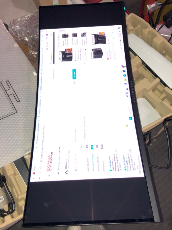 Photo 2 of Alienware 34 Inch Curved PC Gaming Monitor, 3440 x 1440p Resolution, Quantum Dot OLED 175Hz, 1800R Curvature, True 1ms GTG, 1,000,000:1 Contrast Ratio, 1.07 Billion Colors, AW3423DW - Lunar Light 34.18 Inches AW3423DW