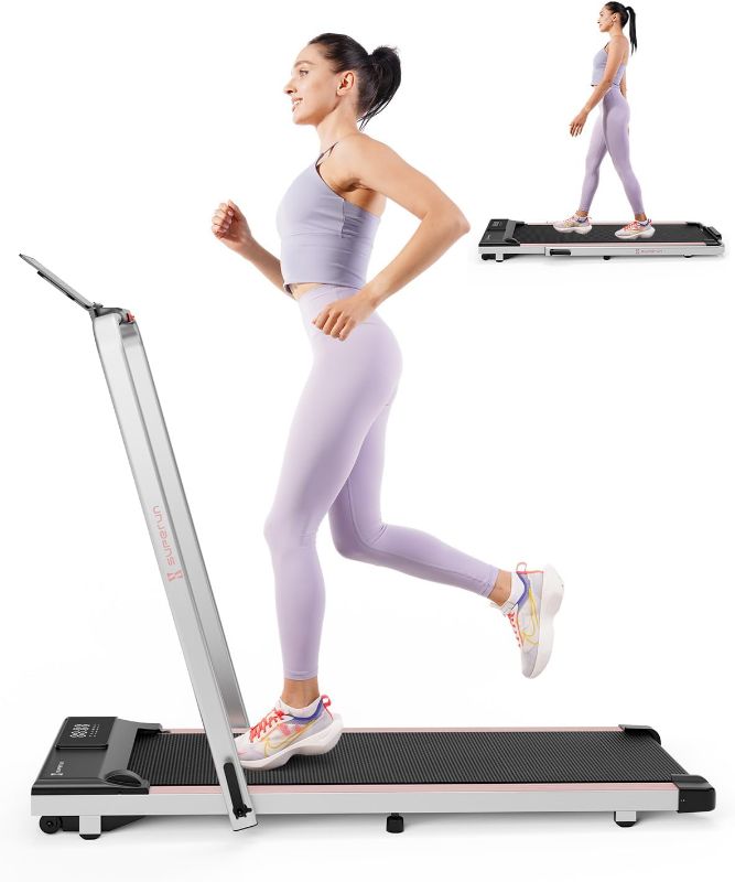 Photo 1 of 3 in 1 Walking Pad Treadmill- 3.0HP Folding Treadmills for Home Easy to Store, 300LBs Capacity Under Desk Treadmill Free Installation and Low Noise for Office Work
