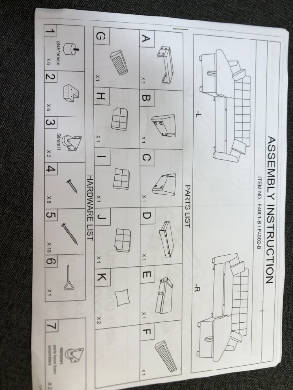 Photo 4 of **BOX 2 OF 3 ONLY**Gizoon Convertible Sectional Sofa Couch, 3 Seat Couch Sectional L-Shaped Sofa with Ottoman and Sleeper Chaise for Living Room, Small Apartments and Office