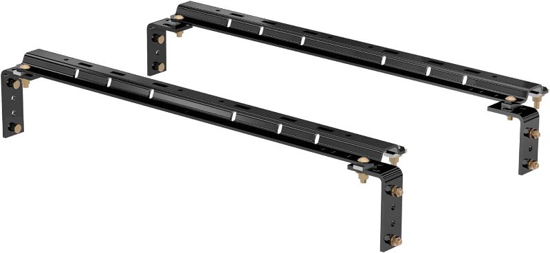 Photo 1 of **SEE NOTES**CURT 16100 Industry-Standard 5th Wheel Hitch Rails and Brackets, Gloss Black, 25,000 Pounds, GLOSS BLACK POWDER COAT
