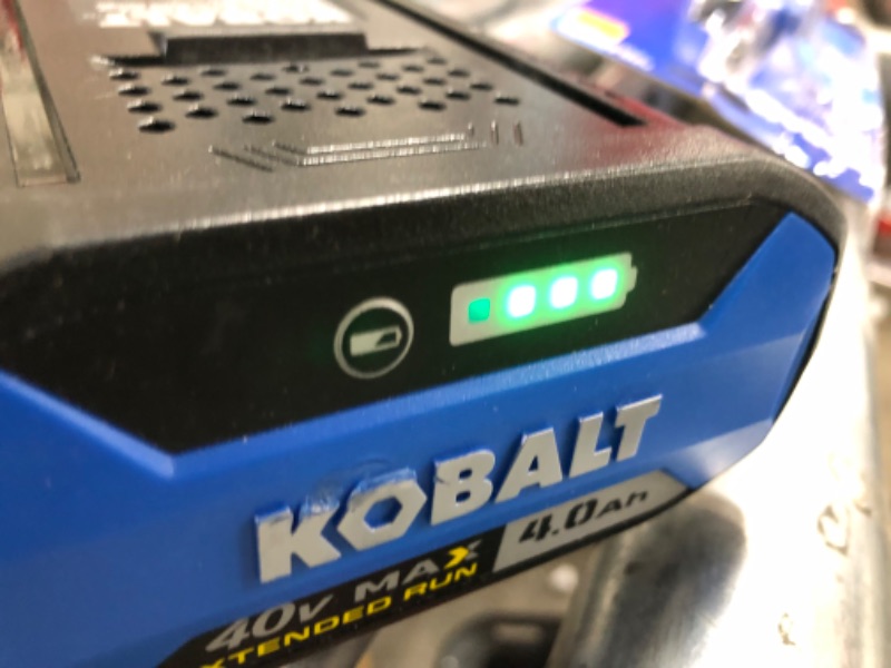 Photo 3 of Kobalt 40-Volt 4-Amps 4.0ah Rechargeable Lithium Ion (Li-Ion) Cordless Power Equipment Battery