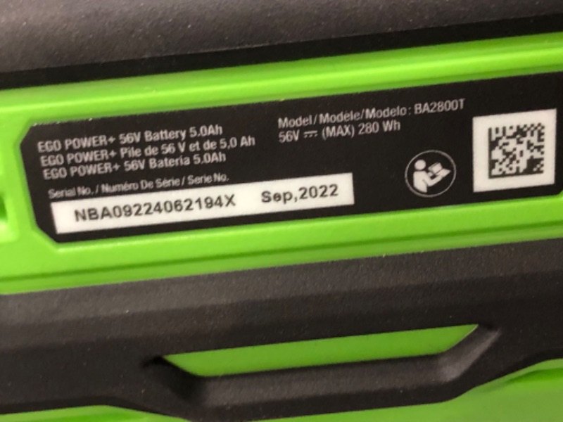 Photo 6 of **SEE NOTES**EGO Power+ LB7654 765 CFM Variable-Speed 56-Volt Lithium-ion Cordless Leaf Blower 5.0Ah Battery and Charger Included, Black 765 CFM Blower Kit  w/ 5.0Ah Battery