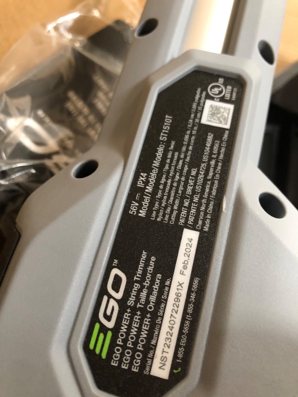 Photo 1 of **SEE NOTES**EGO Power+ ST1511T 15-Inch Kit Alu Foldable Shaft String_Trimmer, 15in Powerload/Telescopic/Gauge(2.5AH), Black 15in Powerload/ Telescopic/ Gauge(2.5AH)