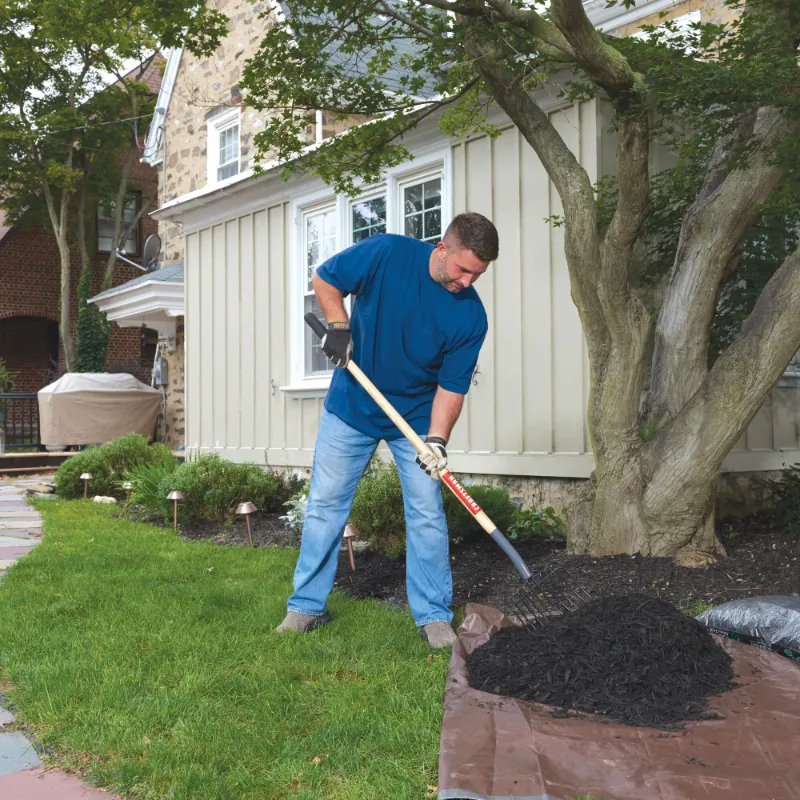 Photo 1 of 87"Wood Handle Bedding And Mulch Fork
