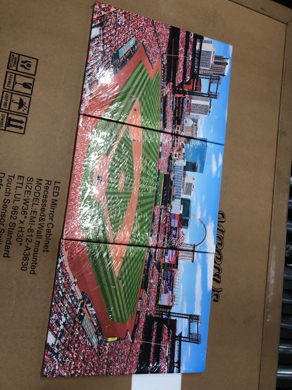 Photo 1 of 3 piece Canvas St. Louis Cardinals Panoramic (13"H x 28" Total Length)