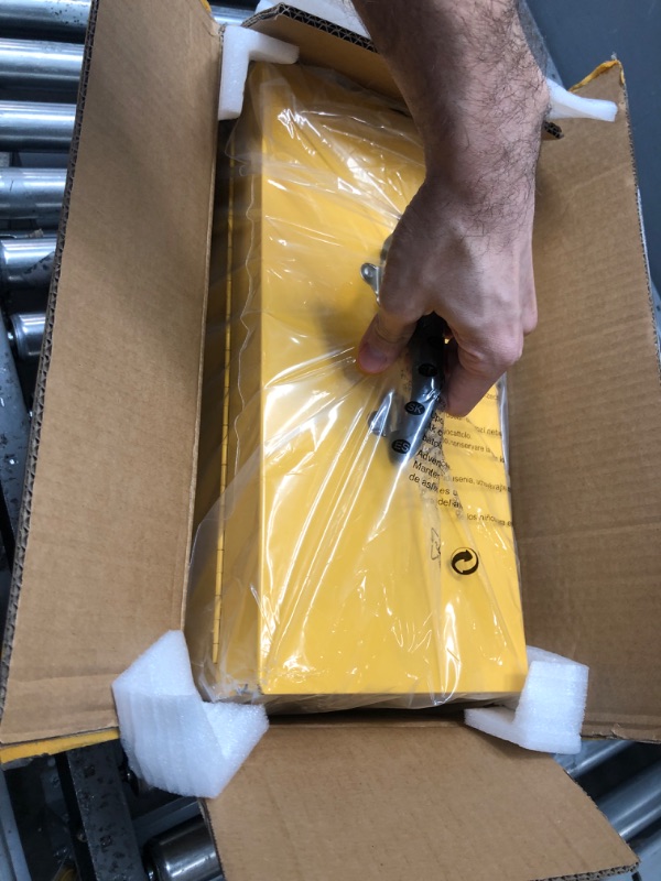 Photo 1 of 16" Portable Steel Heavy-duty Tool Box 18-Gauge with Metal Latch and Handle Yellow