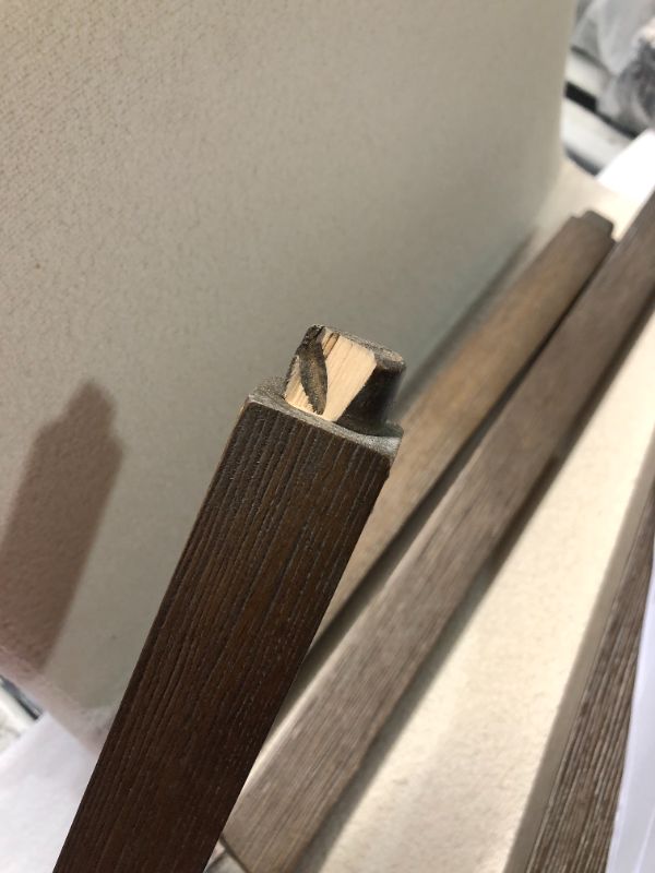 Photo 1 of ***USED - DAMAGED - LEGS MISSING - SEE PICTURES***
Nathan James Gracie Modern Counter Height Bar Stool with Back, Counter Stool Upholstered Chair with Natural Textured Linen and Brushed Wooden Legs, White/Dark Brown White/Dark Brown 1