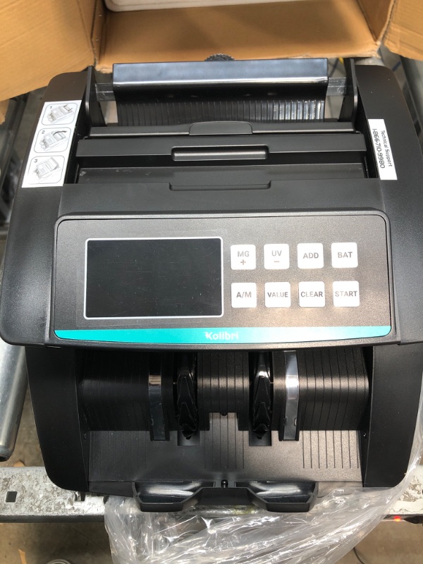 Photo 3 of Kolibri Money Counter Machine - 1,500 bills per min, advanced counterfeit detection, set up in minutes, Add and Batch Modes, Cash Counter with LCD Display,3-year warranty - 24/7 US customer support Pack of 1