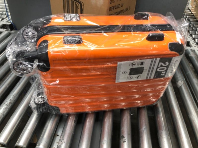 Photo 1 of Coolife Luggage Expandable(only 20") Suitcase PC+ABS Spinner (orange new, S(20in)_carry on) orange new S(20in)_carry on