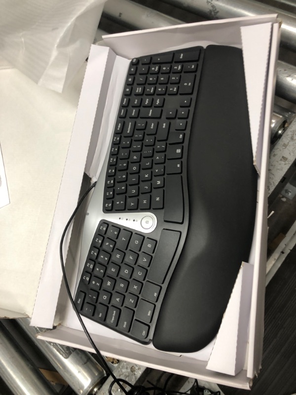 Photo 2 of Nulea RT02 Ergonomic Keyboard, Wired Split Keyboard with Pillowed Wrist and Palm Support, Featuring Dual USB Ports, Natural Typing Keyboard for Carpal Tunnel, Compatible with Windows/Mac
