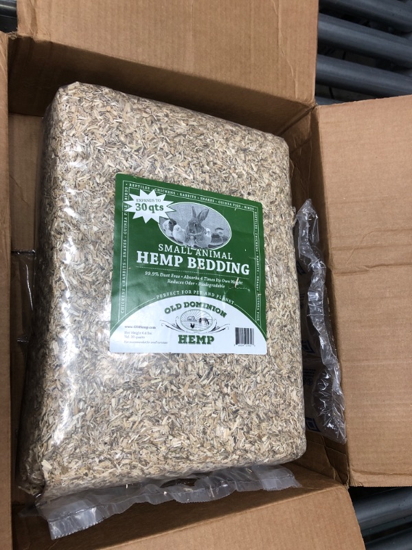 Photo 2 of 6.6lb.Bag of Grade A Hemp Animal Bedding for Chicken Nexting Boxes, 99.9% Dust Free, Expands to 30 quarts, Reduces Odors, Great for, Rabbits, Reptiles, Rats, Mice, Guinea Pigs, Gerbils, Ferrets, etc.