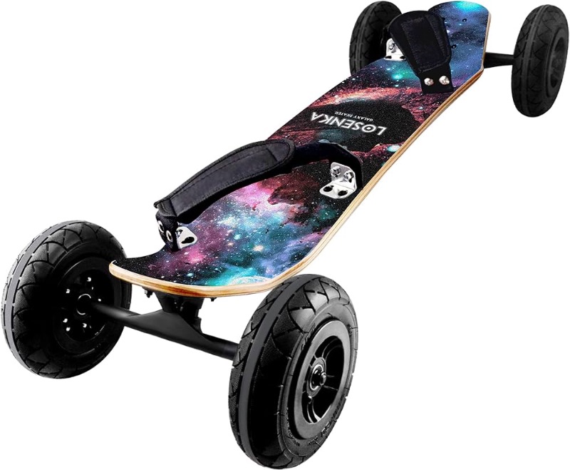 Photo 1 of MountainBoard All Terrain Skateboard Kiteboard Cross Country Mountainboard Big Wheel Downhill Longboard All Terrain Longboard Kite Board with Bindings for Cruising and Downhill