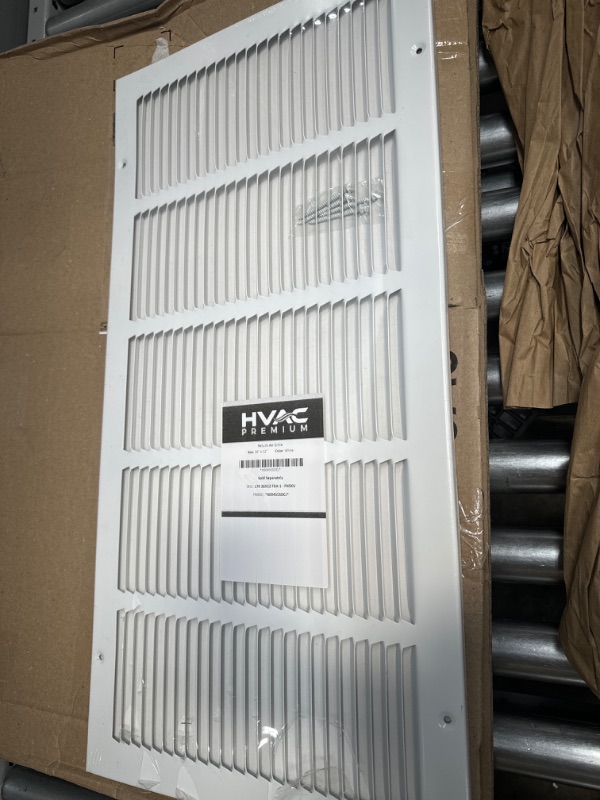 Photo 2 of 26"w X 12"h Steel Return Air Grilles - Sidewall and Ceiling - HVAC Duct Cover - White [Outer Dimensions: 27.75"w X 13.75"h]