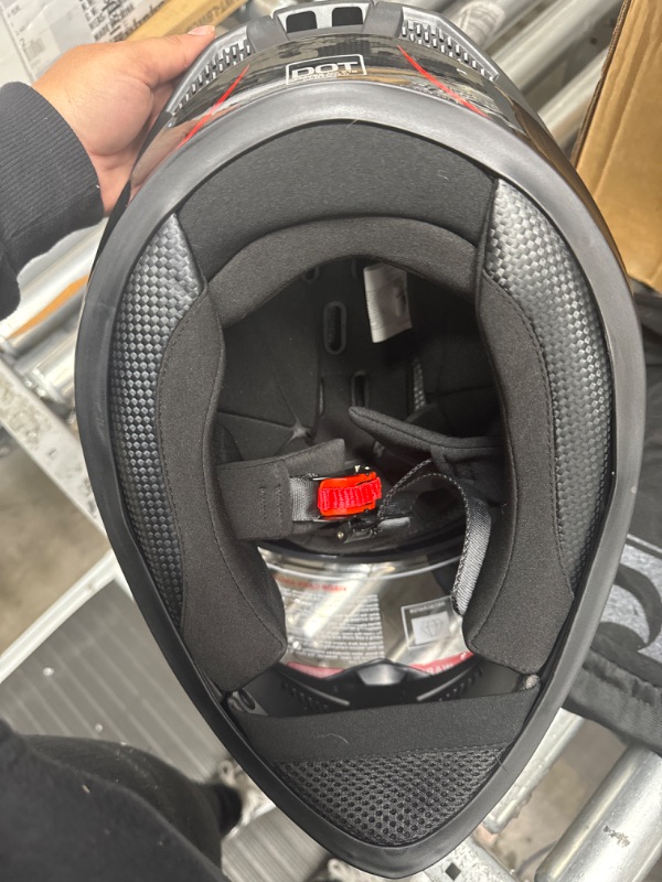 Photo 1 of KYPARA Full Face Motorcycle Helmet with Internal Tinted Visor & DOT Approved for Moped ATV Cruiser Scooter Bright Red Large