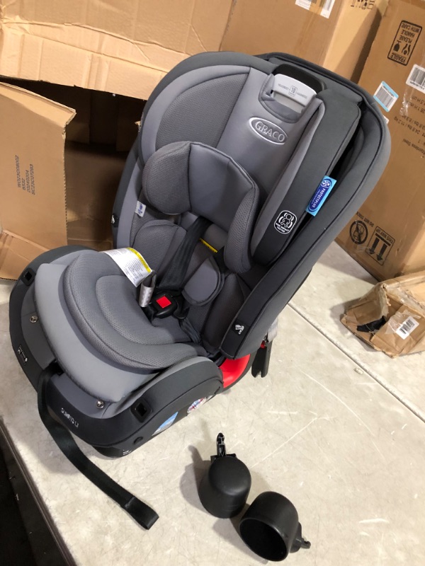 Photo 5 of ***USED - DIRTY - LIKELY MISSING PARTS - UNABLE TO VERIFY FUNCTIONALITY***
Graco SlimFit3 LX 3 in 1 Car Seat | Space Saving Car Seat Fits 3 Across in Your Back Seat, Kunningham SlimFit w/ 3-Across Fit Kunningham