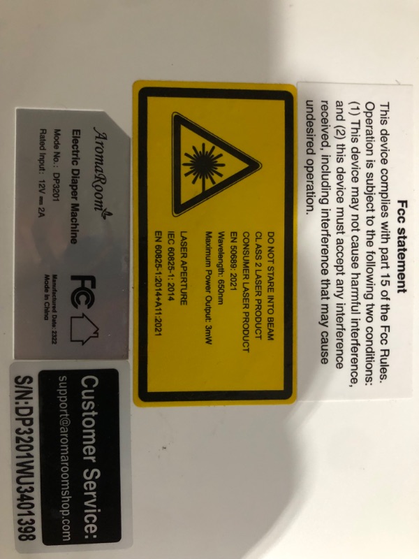 Photo 6 of ***USED*UNKNOWN IF MISSING PIECES*POWERS ON***
AromaRoom Diaper Pail Fully Anti-Odor, Individually Sealed Odor-Locking, Odor Free Baby Diaper Trash Can, Hands-Free Auto-Packing & Changing Bags DP3201-2