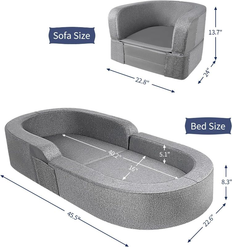 Photo 4 of (READ FULL POST) RONBEI Toddler Travel Bed, 2-in-1 Kids Travel Beds Sofa Chair, Foldable Portable Toddler Bed