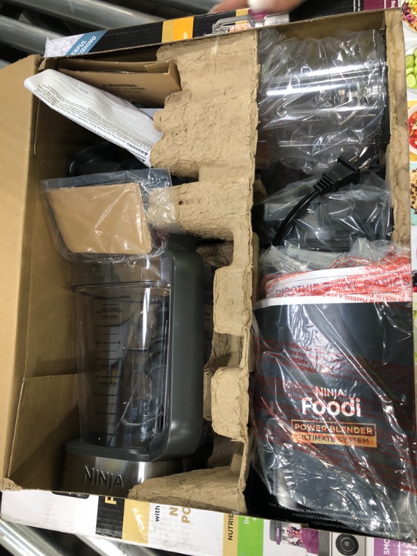 Photo 2 of ****for parts only ***Ninja SS401 Foodi Power Blender Ultimate System with 72 oz Blending & Food Processing Pitcher, XL Smoothie Bowl Maker and Nutrient Extractor* & 7 Functions, Silver