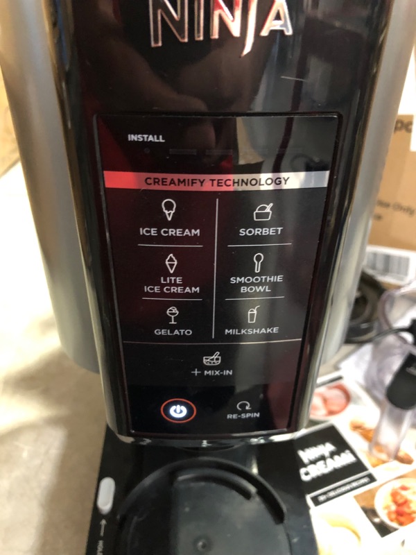 Photo 5 of ***USED - LIKELY MISSING PARTS - UNABLE TO VERIFY FUNCTIONALITY***
Ninja NC301 CREAMi Ice Cream Maker, for Gelato, Mix-ins, Milkshakes, Sorbet, Smoothie Bowls & More, 7 One-Touch Programs, with (2) Pint Containers & Lids, Compact Size, Perfect for Kids, S