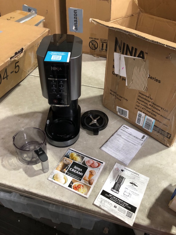 Photo 4 of ***USED - LIKELY MISSING PARTS - UNABLE TO VERIFY FUNCTIONALITY***
Ninja NC301 CREAMi Ice Cream Maker, for Gelato, Mix-ins, Milkshakes, Sorbet, Smoothie Bowls & More, 7 One-Touch Programs, with (2) Pint Containers & Lids, Compact Size, Perfect for Kids, S