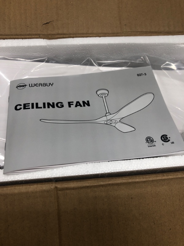 Photo 3 of 60 Inch Ceiling Fan without Light, Remote Control, for Patio, Ceiling fans for Living Room, Bedroom, Office, Indoor, Outdoor