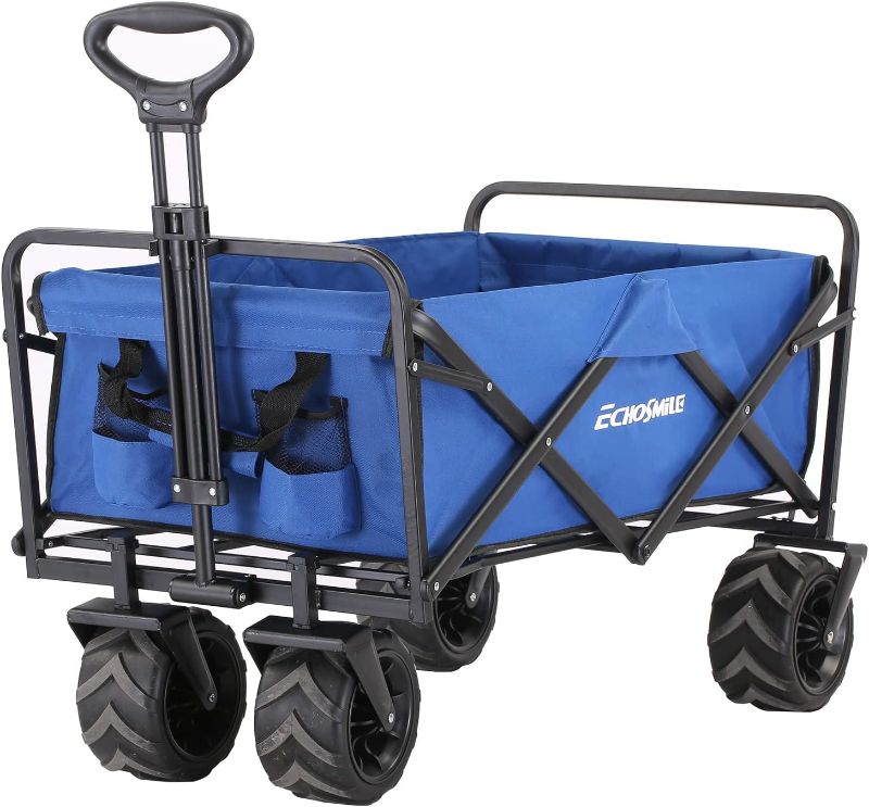 Photo 1 of 
Vevor Heavy Duty Capacity Collapsible Wagon, Outdoor Folding Camping Beach Wagons, Grocery Portable Utility Cart, Adjustable Rolling Carts, All...
Color:Blue