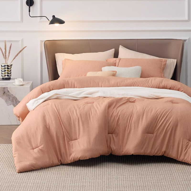 Photo 1 of 
Bedsure Comforter Set - Queen Size Comforter, Soft Bedding for All Seasons, Cationic Dyed Bedding Set, 3 Pieces, 1 Comforter 
Size:Queen
Color: Tan/Peach