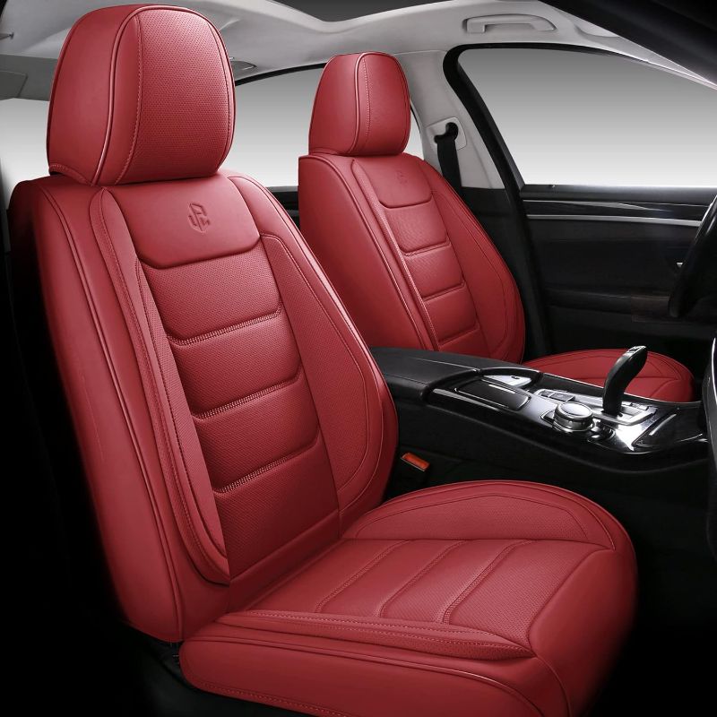 Photo 1 of (missing one headrest piece) Isen-CoverAuto Full Coverage Faux Leather Car Seat Covers Universal Fit for Most Cars