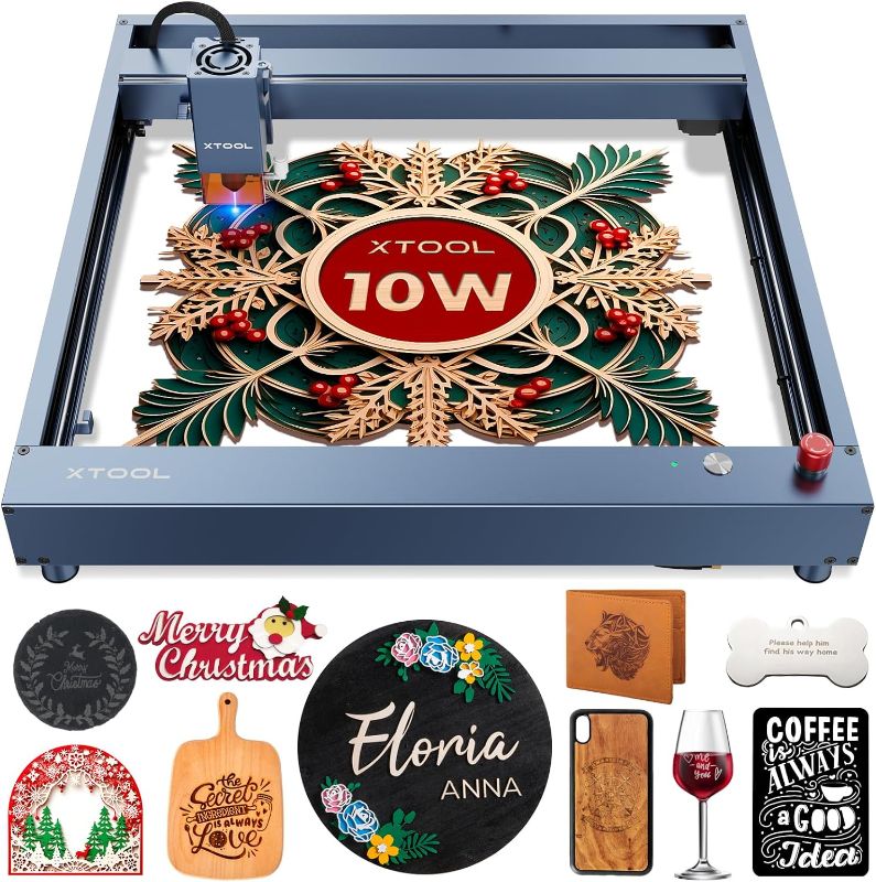 Photo 1 of ***NONREFUNDABLE - NOT FUNCTIONAL - FOR PARTS ONLY - SEE COMMENTS***
xTool D1 Pro Laser Engraver, 10W Laser Cutter Engraving Machine for Personalized Gifts, 60W Precisely Laser Engraving Machine, CNC Machine and Laser Engraver for Wood and Metal, Acrylic,