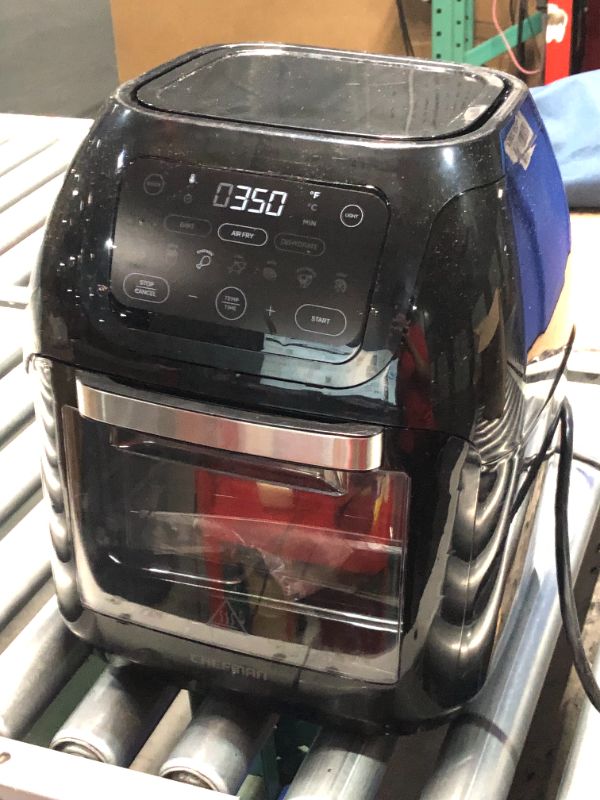 Photo 11 of ***USED - MAJOR DAMAGE - UNTESTED - SEE COMMENTS***
CHEFMAN Multifunctional Digital Air Fryer+ Rotisserie, Dehydrator, Convection Oven, 17 Touch Screen Presets Fry, Roast, Dehydrate, Bake, XL 10L Family Size, Auto Shutoff, Large Easy-View Window, Black 10