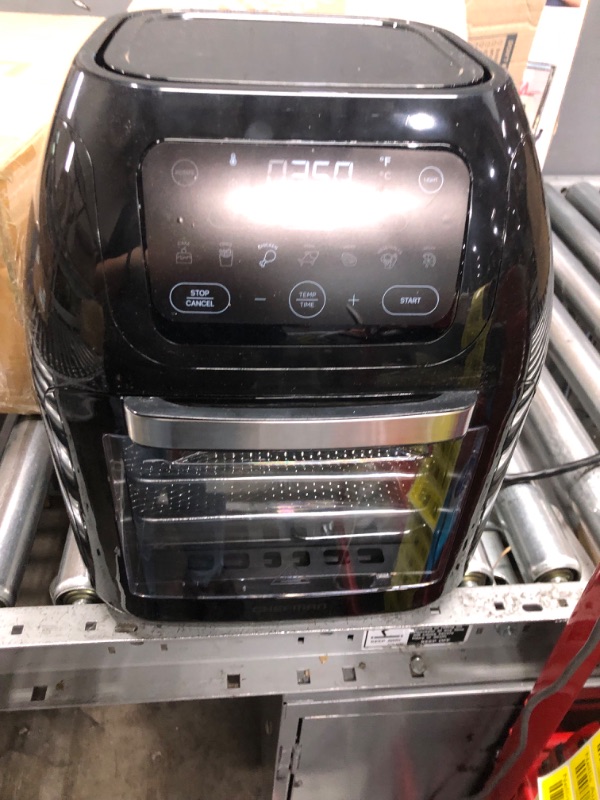 Photo 3 of ***USED - MAJOR DAMAGE - UNTESTED - SEE COMMENTS***
CHEFMAN Multifunctional Digital Air Fryer+ Rotisserie, Dehydrator, Convection Oven, 17 Touch Screen Presets Fry, Roast, Dehydrate, Bake, XL 10L Family Size, Auto Shutoff, Large Easy-View Window, Black 10