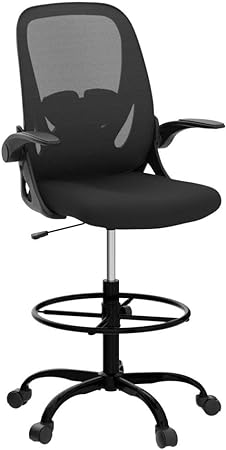 Photo 1 of Primy Office Ergonomic Desk Chair with Adjustable Lumbar Support and Height, Swivel Breathable Mesh Computer Chair with Flip up Armrests for Conference Room (Black)
