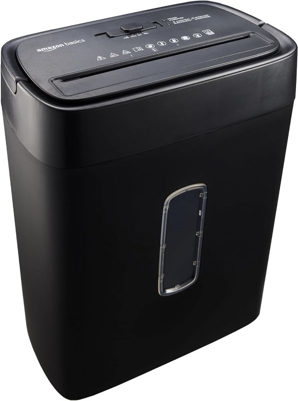 Photo 1 of Amazon Basics Cross Cut Paper and Credit Card Shredder, 12 Sheet (New Model), Black
