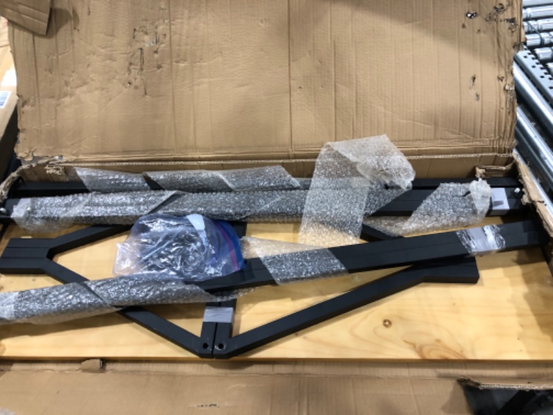 Photo 1 of Modern Simple Heavy Duty Metal Rolling Garment Rack with Wheel,Retail Display Clothing Rack with Wood, Single Rod Floor-Standing Hangers Clothes Shelves (Black Square Tube B, 47.2 L) 47.2 L Black Square Tube B