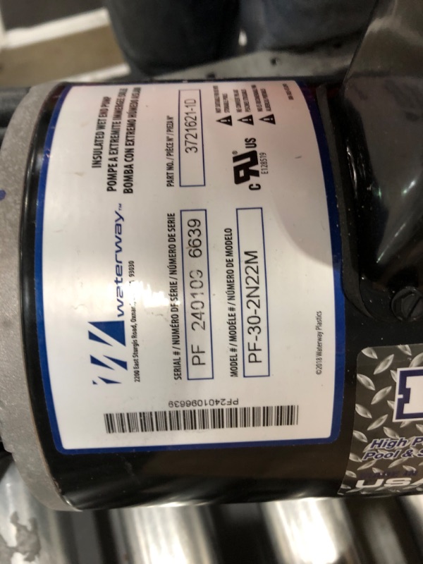 Photo 4 of (PARTS ONLY/ NO RETURNS OR REFUNDS) 
***DAMAGED - CRACKED AND DENTED - UNABLE TO TEST - LIKELY MISSING PARTS***
Waterway Plastics 3721621-1D Executive 56 Frame 4 Horsepower Spa Pump, 230-Volts